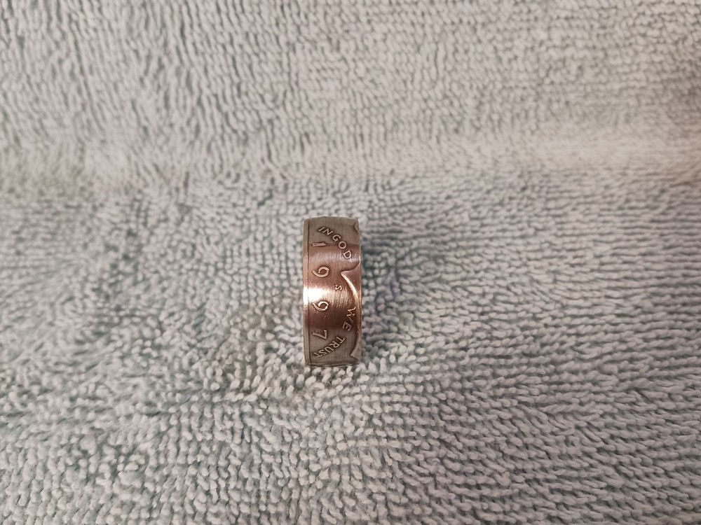 1997 90% Silver Half Dollars coin ring handmade size 10 1/2
