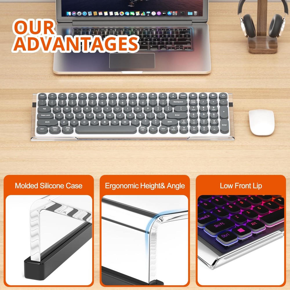 Computer Keyboard Stand Tilt PC Keyboard Stand Riser for Easy Ergonomic Typin...
