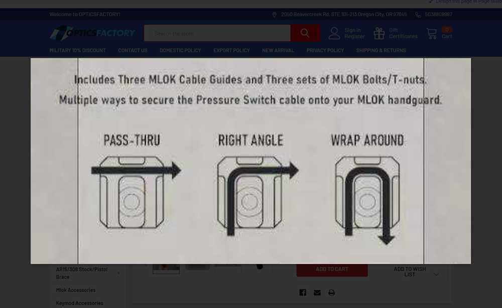 3PACK! Pressure Switch/Wire/Cable Management Mounting Plate For MLOK Rail -Black