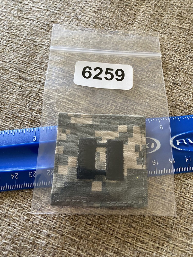 US Army Captain CPT O-3 Rank ACU Hook / Loop Pattern Military Patch INV6259