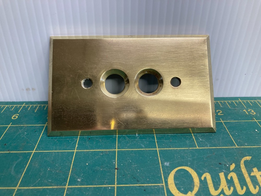Vintage Brass Perkins Push Button Light Switch Wall Plate Covers .040 Thick