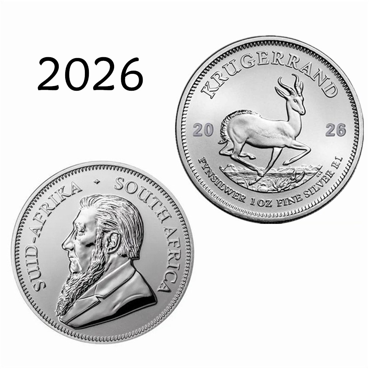 2026 South Africa Mint .999 Silver Krugerrand Coin 1oz - Uncirculated