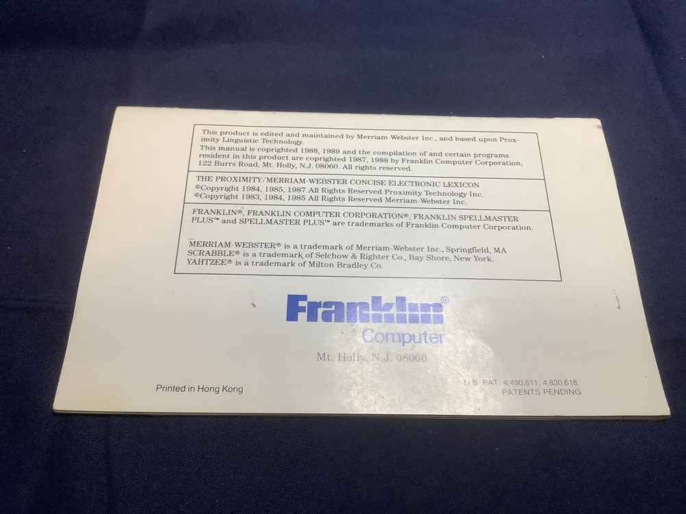 Franklin Computer Spellmaster Plus Linguistic Technology Merriam Webster DC-120