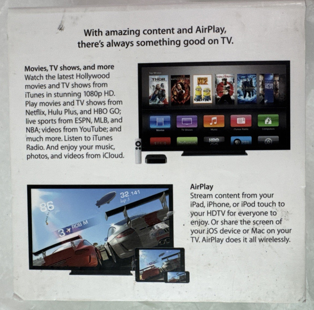 Apple TV Model A1469 3rd Generation W/ Apple Remote Tested Bundle media streamer