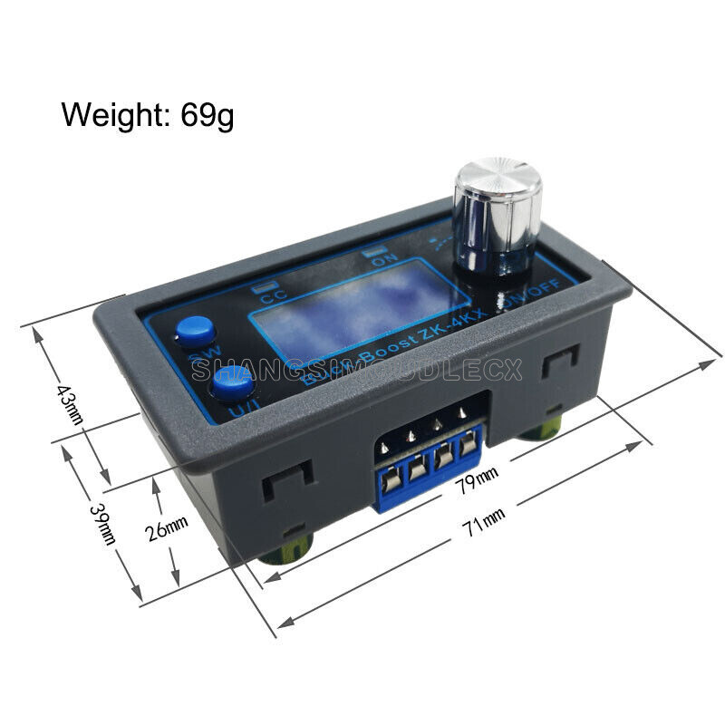 0.5-30V 4A DC-DC Buck Boost Converter Module CC CV Voltage Regulator LCD Display