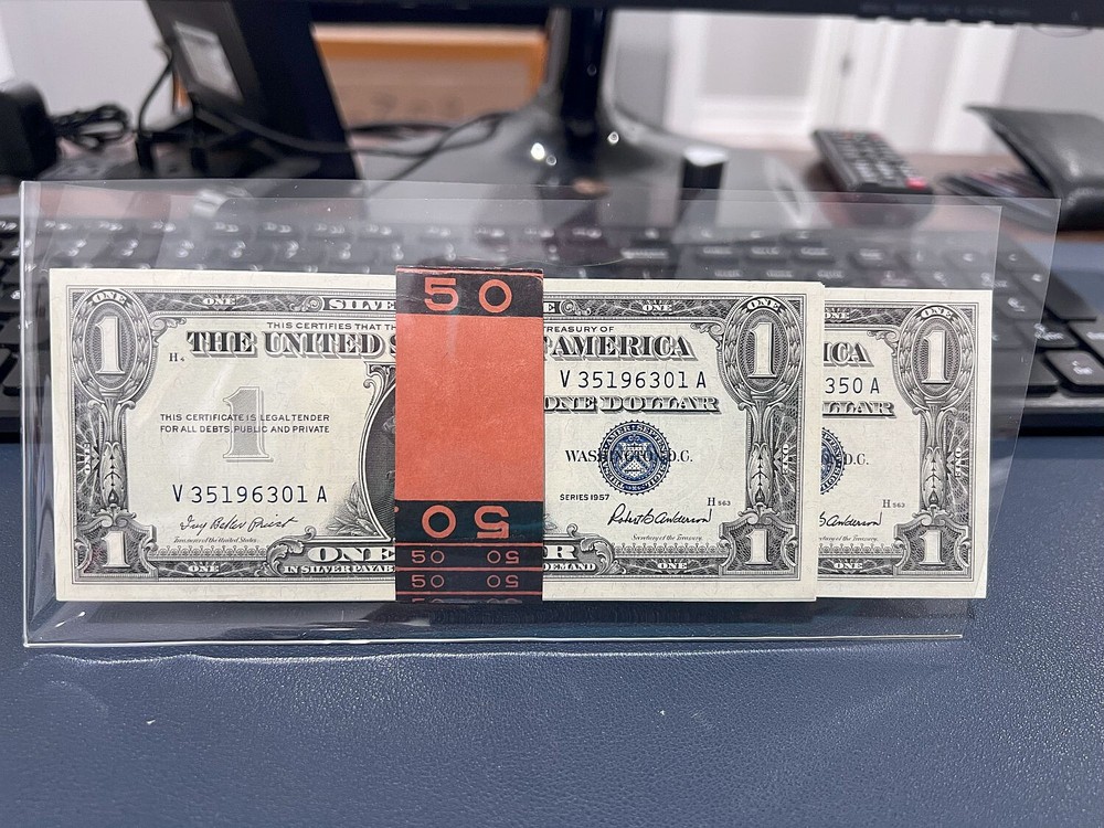 50 Consecutive 1957 $1 Silver Certificates Gem Unc Original Half Pack  (EJE)