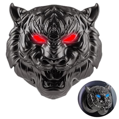 Car Push to Start Button Cover, Universal Car Engine Ignition Tiger Head Black