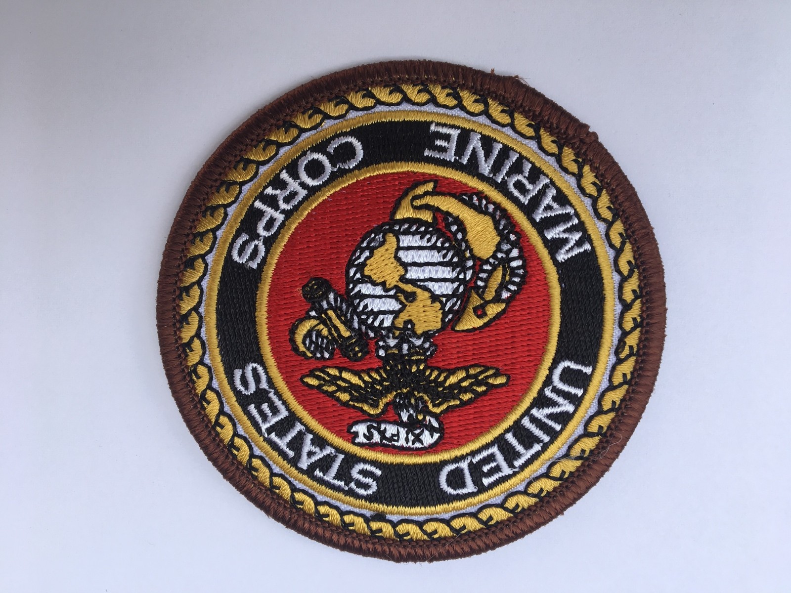 USMC US MARINE CORPS EMBROIDERED PATCH IRON-ON SEW-ON 3" ROUND APPLIQUE- HI QLTY