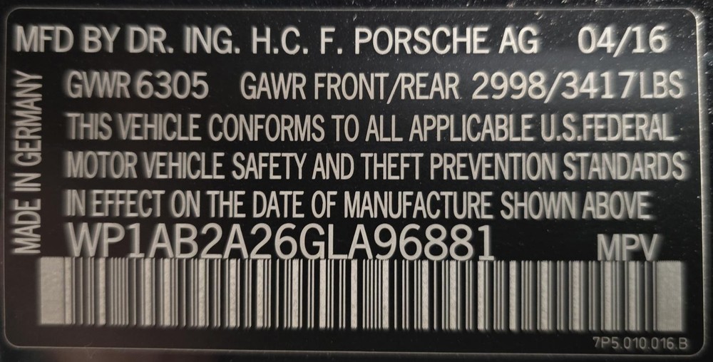 Used Blind Spot Detection System Warning Control Module fits: 2016 Porsche CAYEN