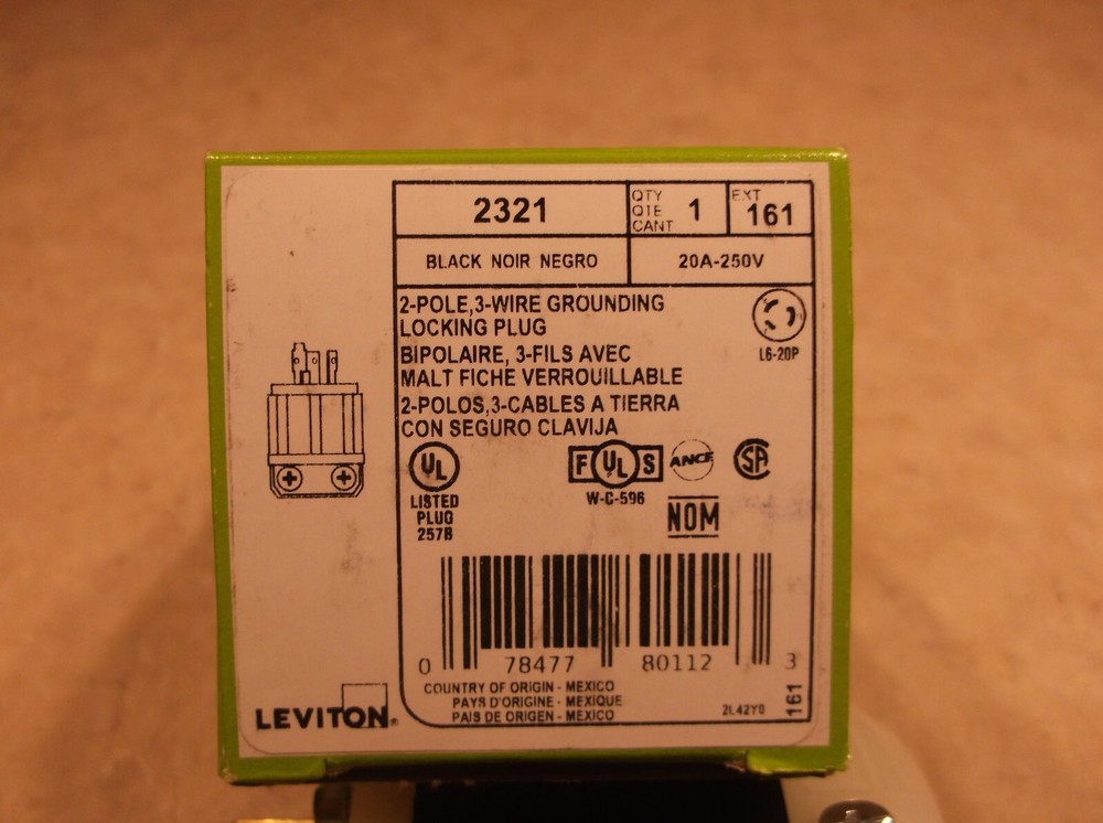 LEVITON 2321 LOCKING PLUG, C0191