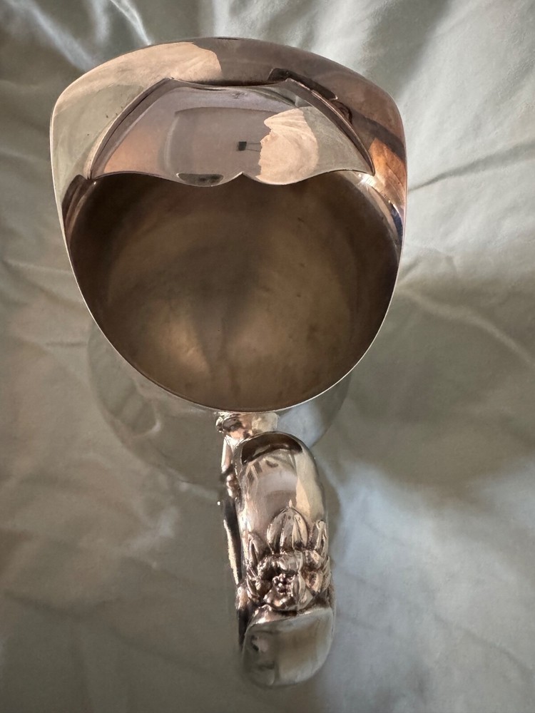 Silver-Plated Footed Beverage Pitcher With Ice Lip 8.5"