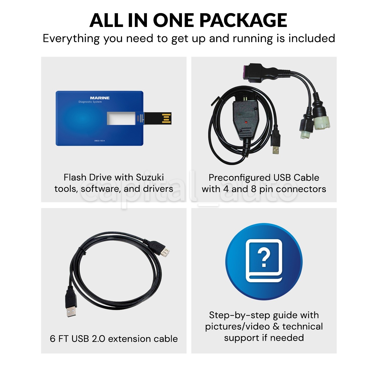 Diagnostic USB Cable Kit for Suzuki Outboard Marine Boat SDS 8.70