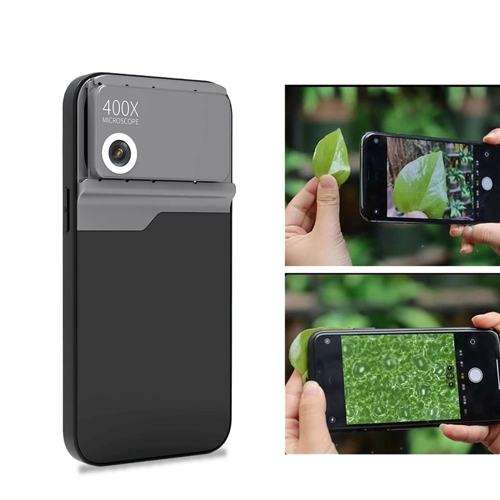DAUERHAFT 400x Microscope Lens, Quick Focus Simple Phone Microscope Lens Chut...