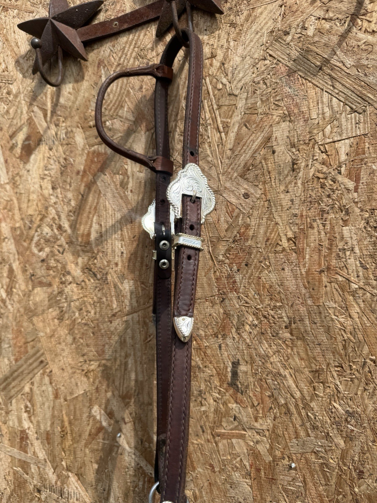USED CIRCLE Y STAMPED SILVER ONE EAR HEADSTALL REINSMAN LIFTER CURB BIT