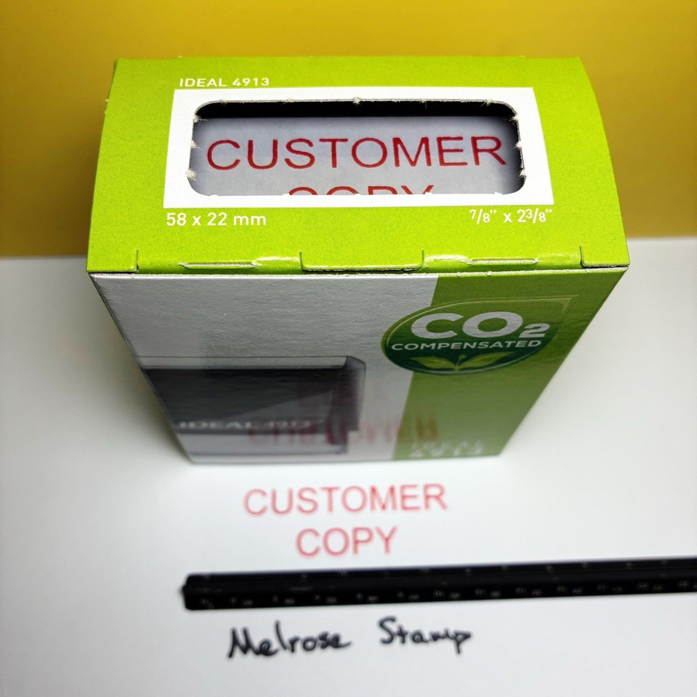 Customer Copy Rubber Stamp Red Ink Self Inking Ideal 4913