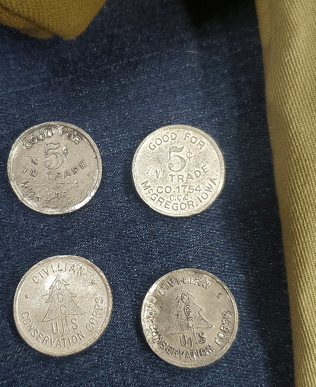 C.C.C., Civilian Conservation Corps Canteen token