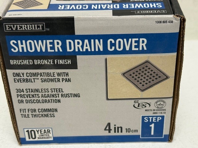 Everbilt Watershield Shower System 4 in. Bronze Square Grid Drain Grate