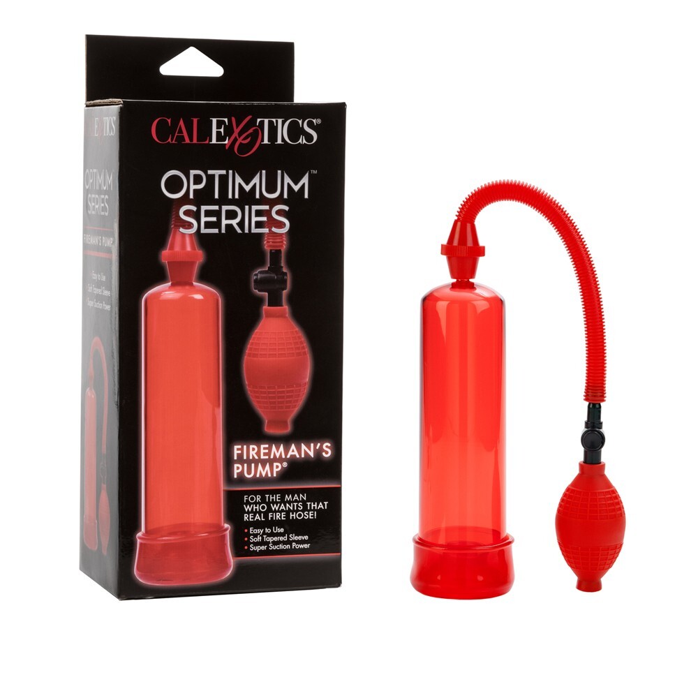 Cal Exotics Fireman's Penis Pump Red - Erection Enhancer Enlarger Enhancement