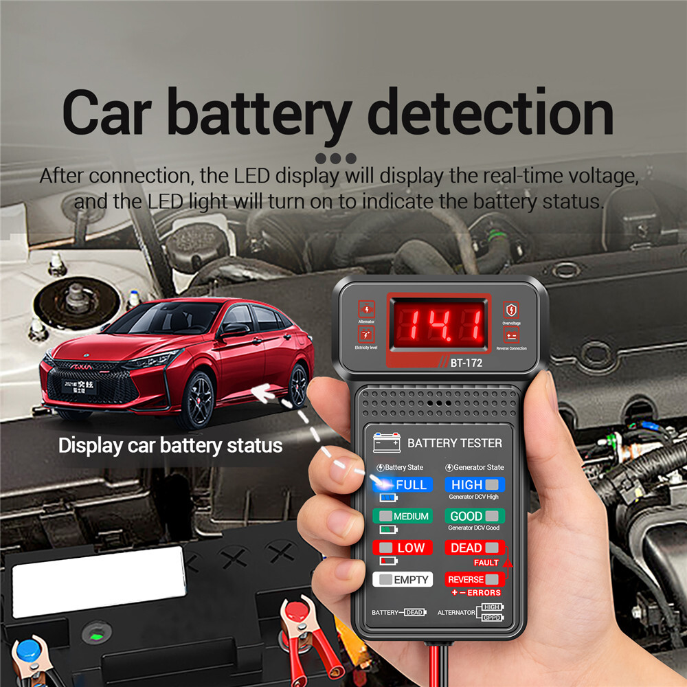 12V Battery Tester Battery Load Tester Battery Analyzer Battery Status-Indicator