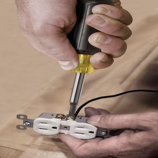 Klein Tools 5-in-1 Screwdriver/Nut Driver- Cushion Grip Handle
