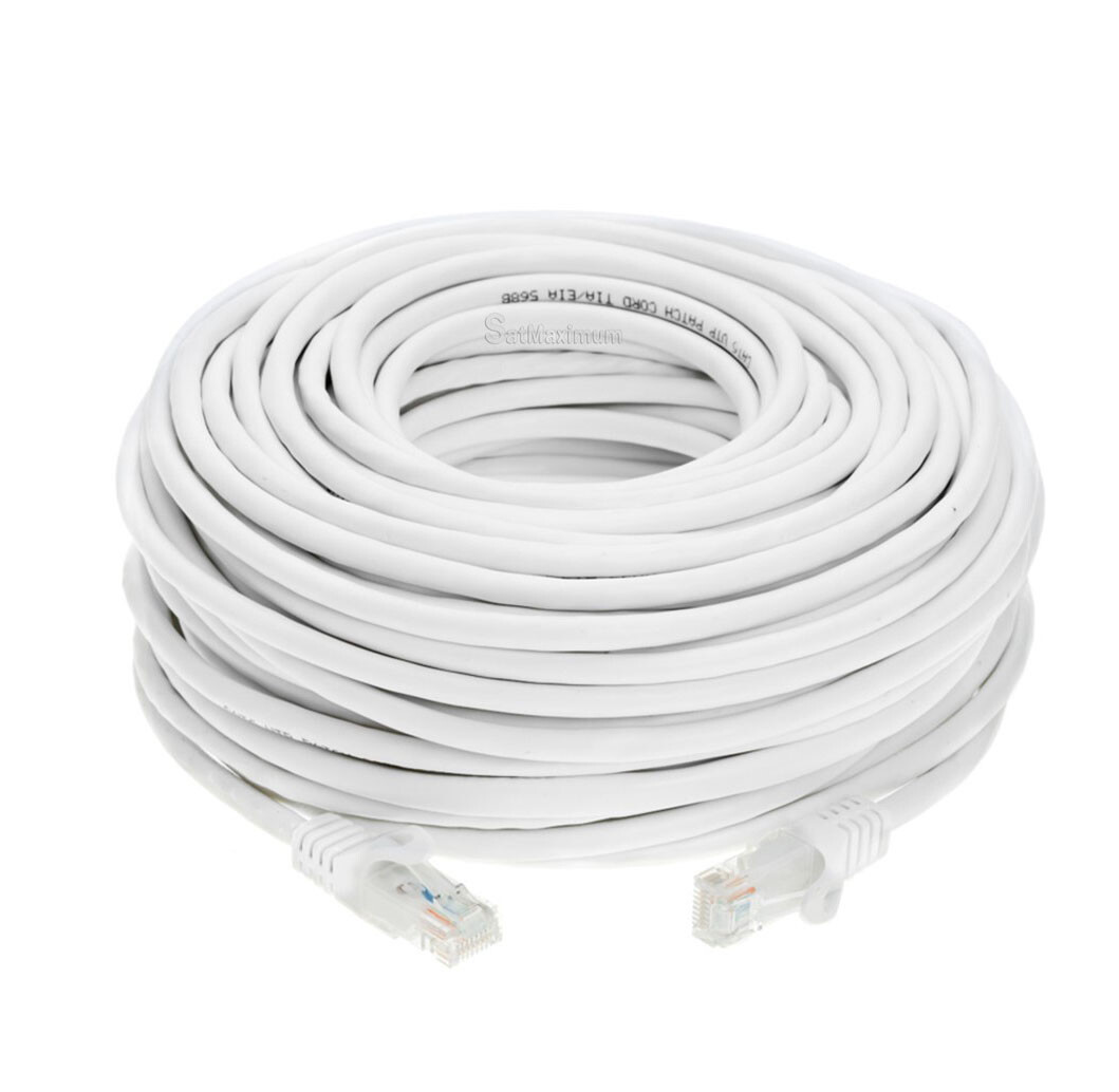 CAT5 Ethernet Patch Cable RJ-45 LAN Internet Cord White 25FT-200FT Multipack LOT
