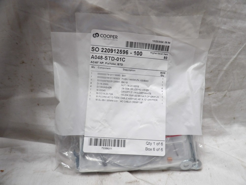 Cooper A048-STD-01C AC48" NP, Fix Yoke, STD Lighting Kit