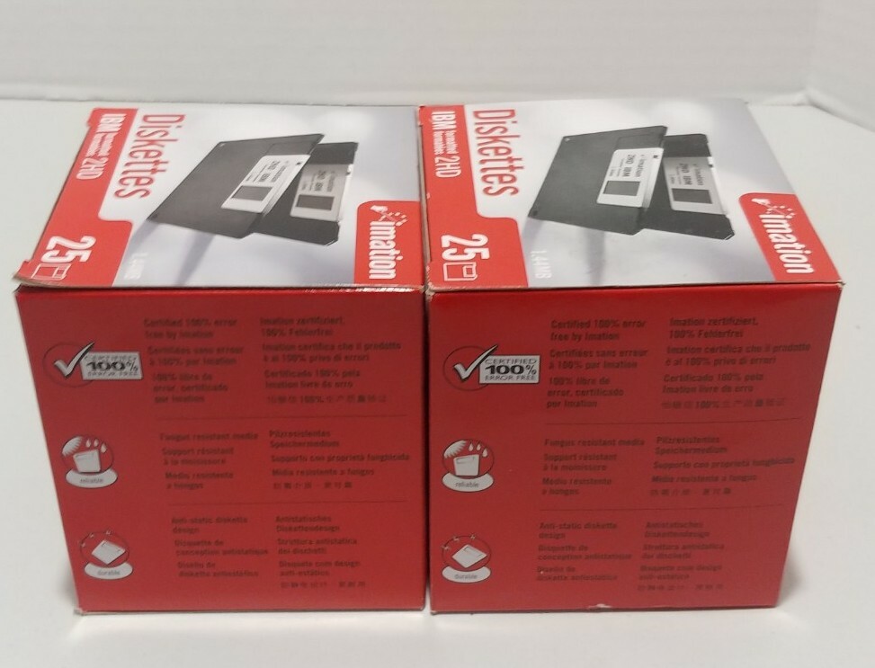 Imation Diskettes 2HD IBM 50 Pack! New Old Stock