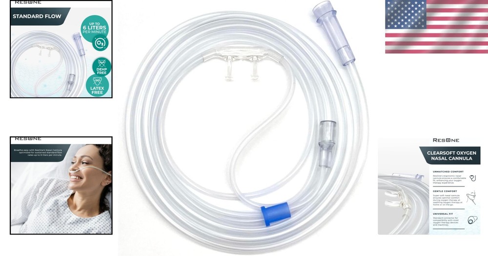 5-Pack Soft Curved 7Ft Nasal Cannula - Standard Flow Oxygen Therapy Solution