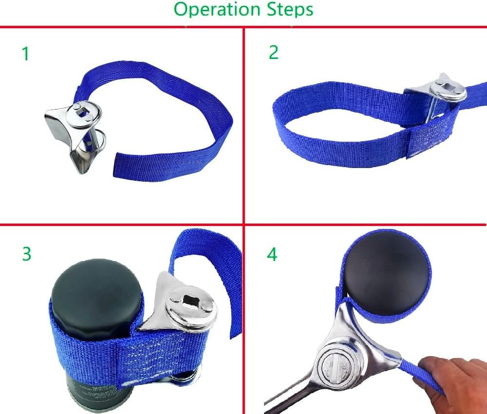 Adjustable Strap Wrench Oil Filter Removal Tool