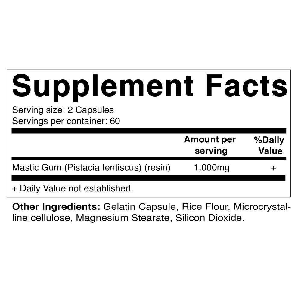 2 Pack - Vitamatic Mastic Gum 1000mg per Serving Support Digestive Func 240 caps