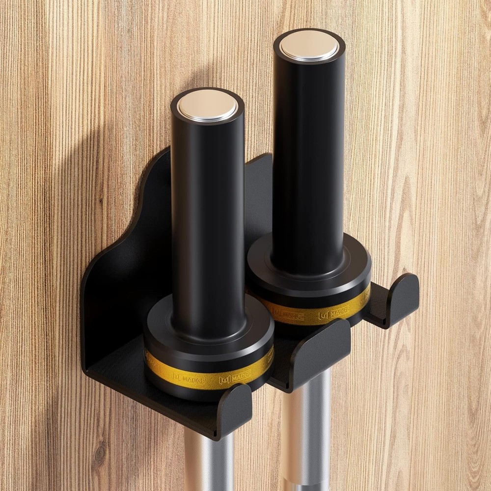 Easy Install Space-Saving Barbell Holder, Fits Standard & Olympic Bars