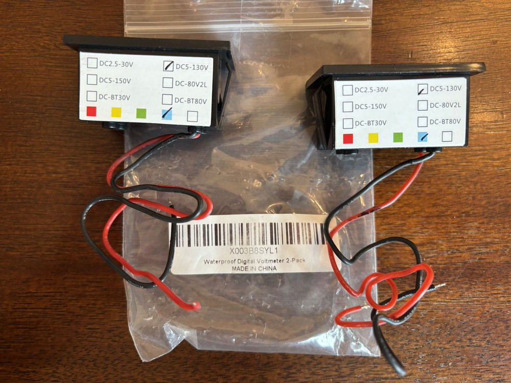 Waterproof Digital Voltmeter 2 Pack DC 5–130V Panel Mount New