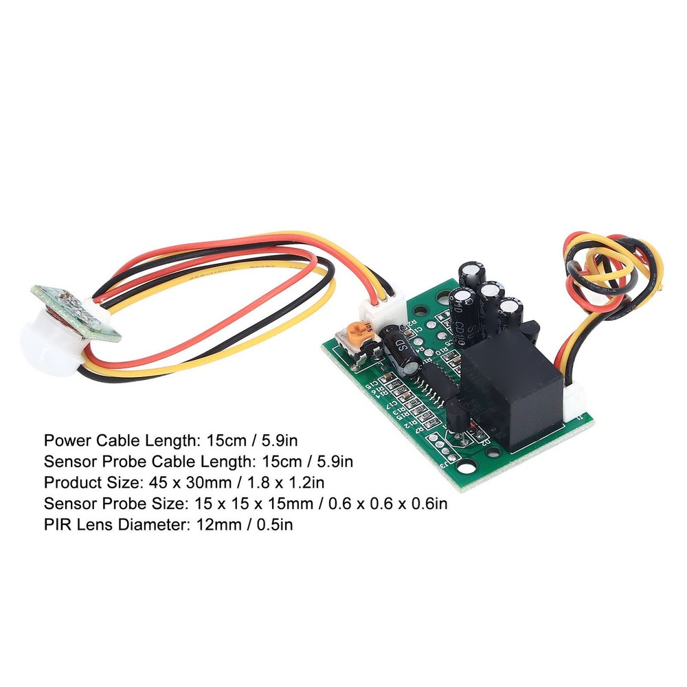 DC 12V PIR Human Motion Sensor Module Relay Output Split Type Infrared Sensing