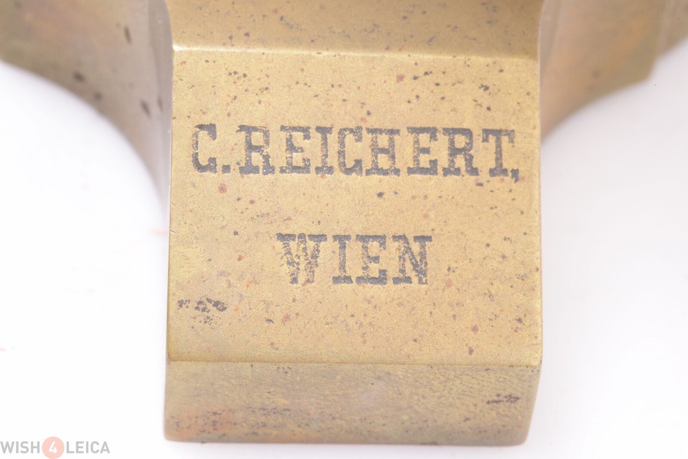 ✅ REICHERT ANTIQUE BRASS MICROSCOPE COMPOUND C.1900 W/ CASE