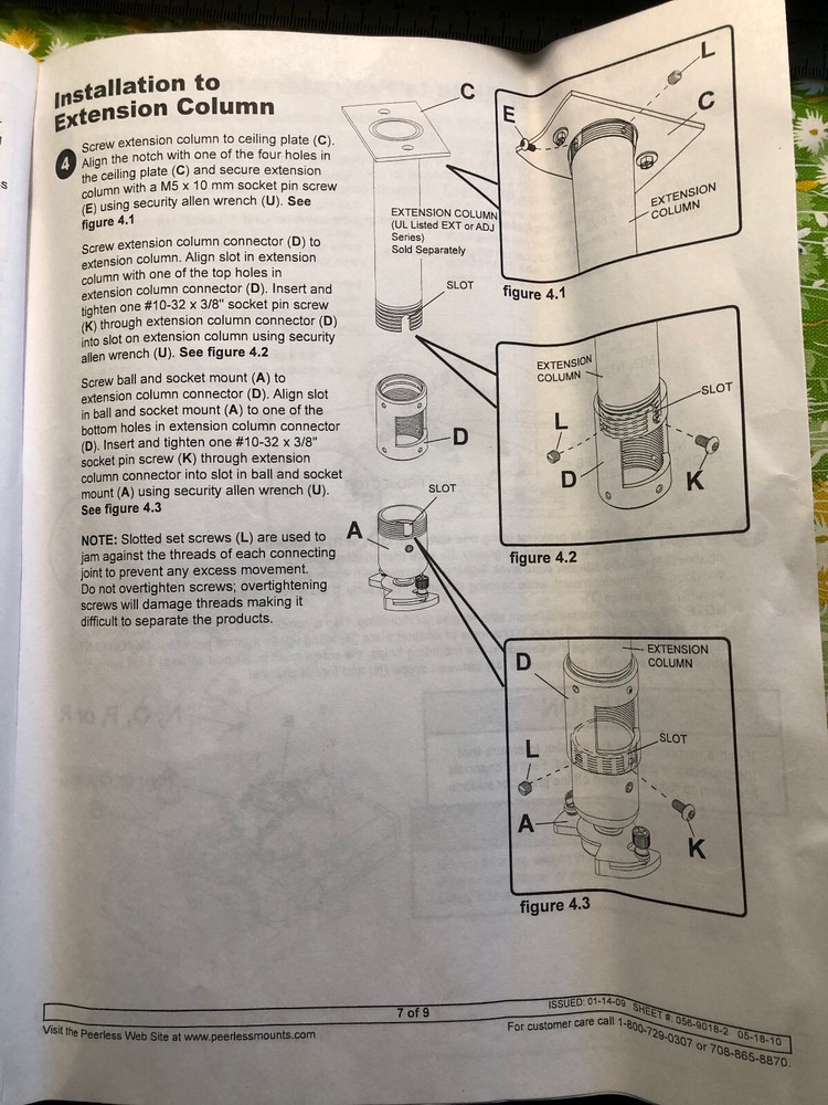 Peerles # PJF2-UNV Universal Projector Mount (Ceiling)