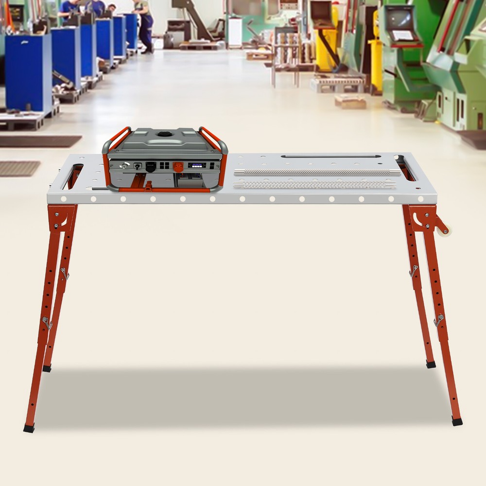 Welding Table 46" x 18" 1000LBS Folding Workbench Adjustable Height 13-21inch