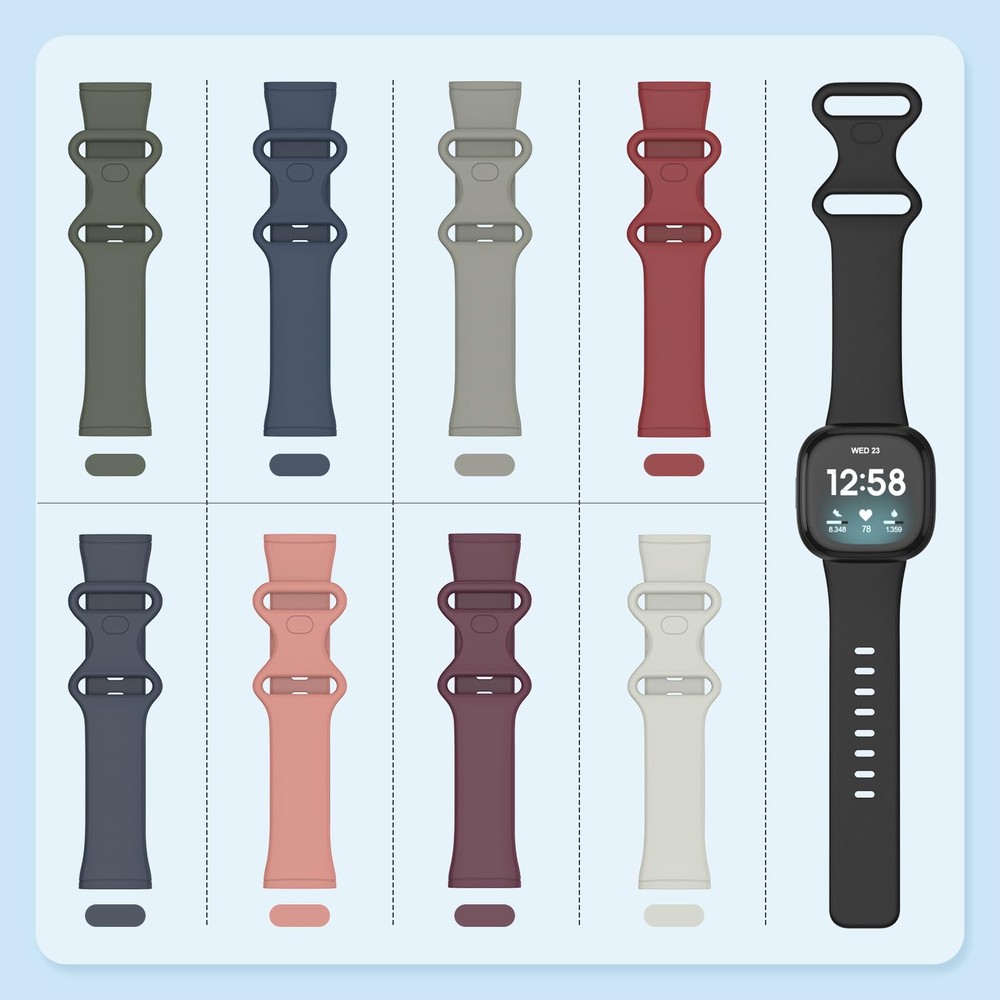 2 Pack Waterproof Bands Compatible with Fitbit Versa 3 / Fitbit Versa 4 / Fit...