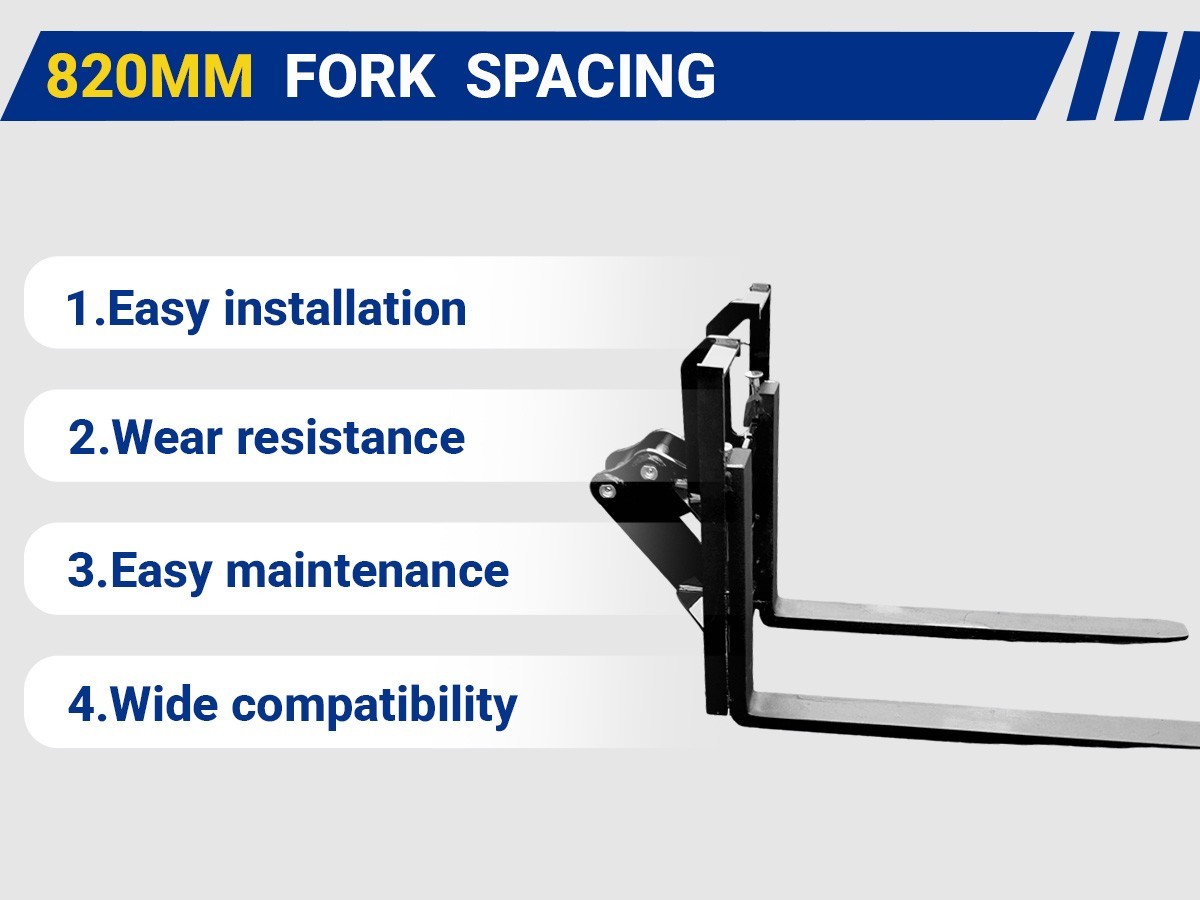 Pallet Fork for 1-2T Mini Excavator, Adjustable Stabilizer Bar, Free Shipping