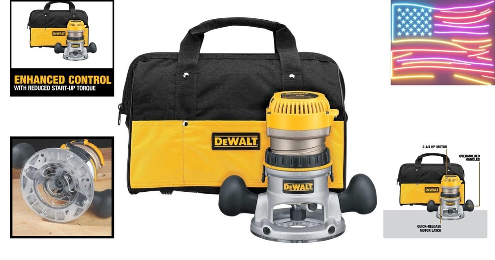 Router, Variable Speed, Fixed Base, 2-1/4 HP , Yellow