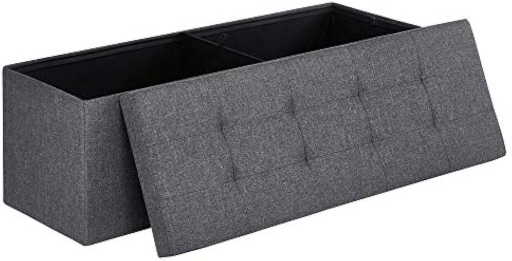 Rectangular Folding Storage Chest Ottoman Bench Foot Rest Stool Soft 660 lb New