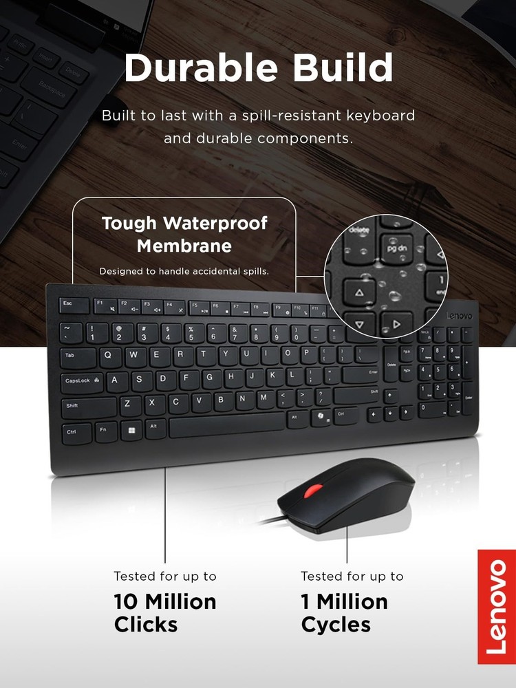 Lenovo Essential Wired Combo Black US English