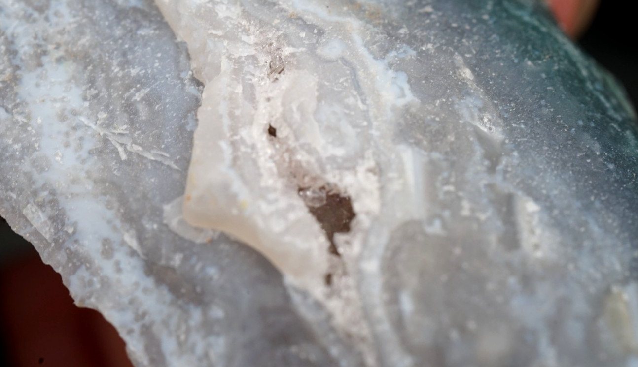 Ice White Green Crystal 5.8" Flint Spearhead Head Knife Blade Arrowhead I-639