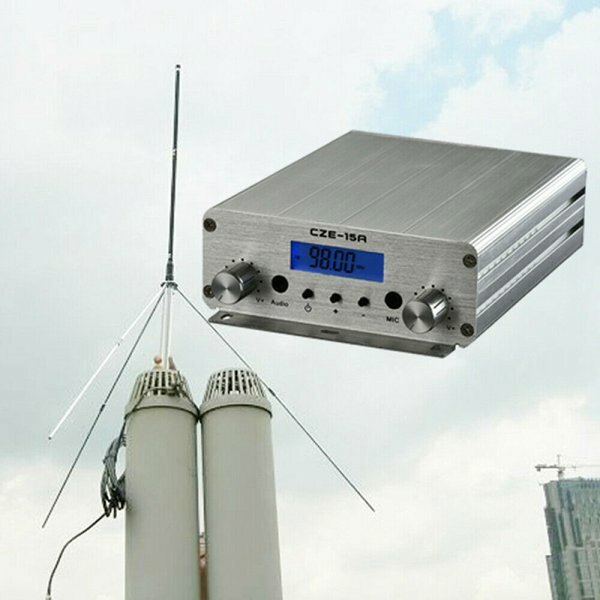 CZE-15A Digital Smart FM Transmitter 15W Radio Station+ 1/4 wave GP Antenna New