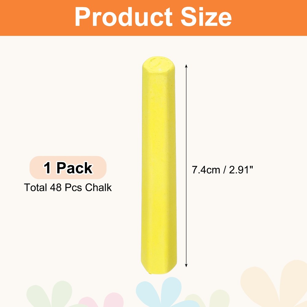 48 PCS Chalkboard Chalk, Dustless Chalk Small Bulk, Yellow
