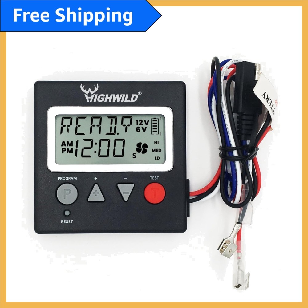 Efficient 6/12 Volt Deer Feeder Digital Timer - 8 Programmable Feed Times