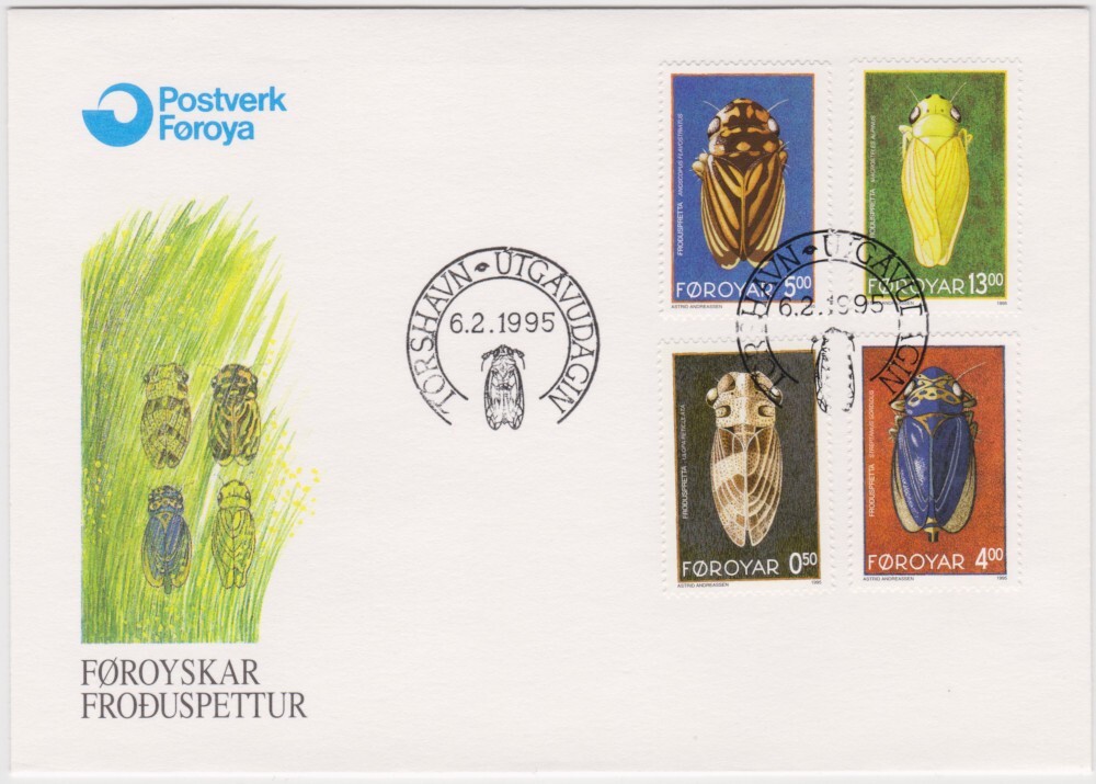 Faroe Islands FDC 1995 Insect, Leafhopper