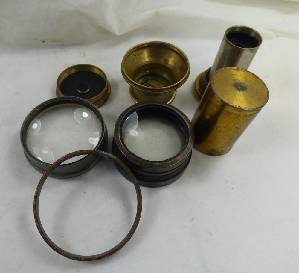 VINTAGE MICROSCOPE spare parts / accessories ANTIQUE assorted various items