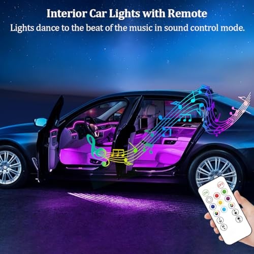 2 PCS Car Led Lights Interior,7 Colors 2 PCS 7 Colored Lights Upgraded Version