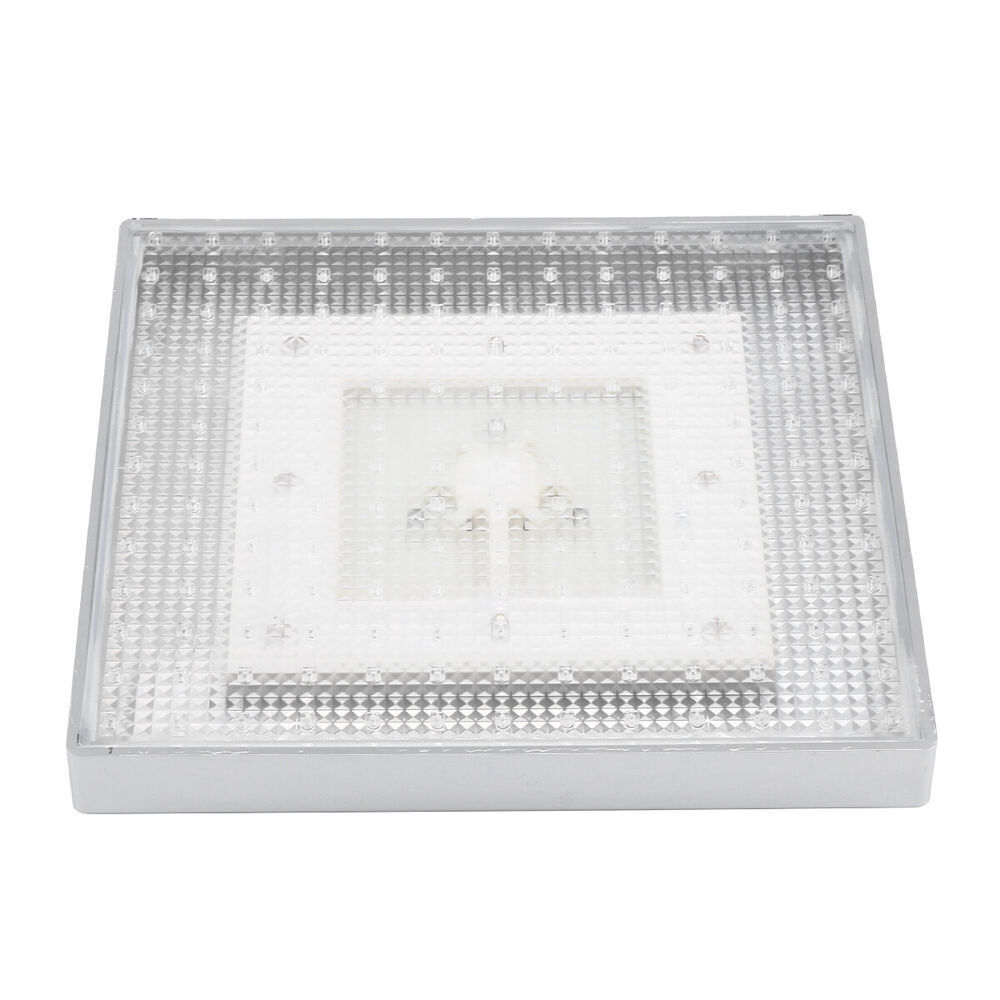 8 inch Rain Shower Head High Flow Rainfall Square 7 Colors Automatic Changing