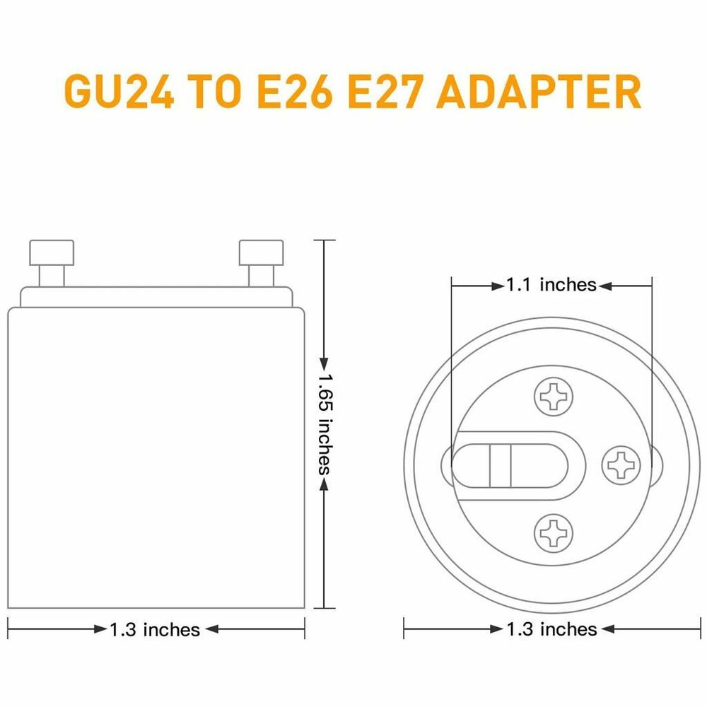 GU24 To E26 E27 Screw LED Light Lamp Bulb Base Adapter Socket Converter Adaptor
